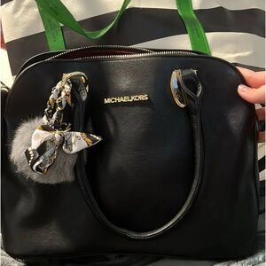 Michael Kors Black Satchel with Gold Accents
